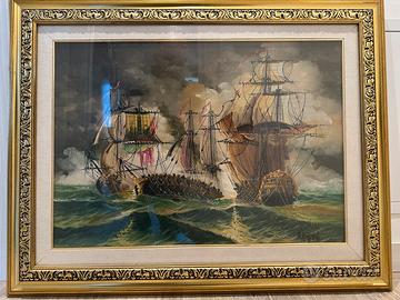 Quadro olio su tela con lussuosa cornice