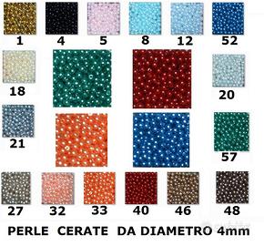 2000 Perle acriliche cerate colorate da 4 mm di di