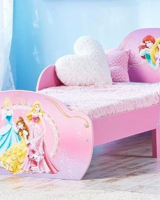 Lettino Principesse Disney rosa sponde+materasso