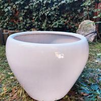 Sottovaso ceramica bianco 36 cm