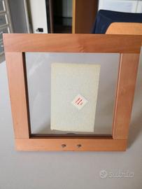 Porta foto da tavolo o da appendere legno e vetro.