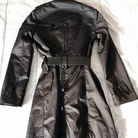 Trench nero avvitato, sopra il ginocchio, tg 44