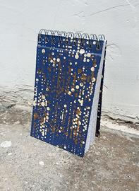 blocchetto per appunti blu e oro
