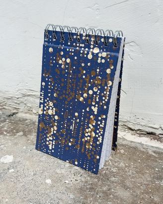 blocchetto per appunti blu e oro