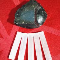 Set Ossidiana +5 bacchette di Selenite 