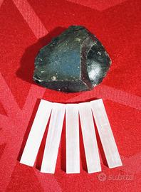 Set Ossidiana +5 bacchette di Selenite 