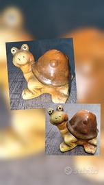 N. 01 Coppia Di Tartarughe Decorative Sarde In Cer