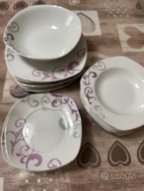 Set 18 piatti quadrati in porcellana