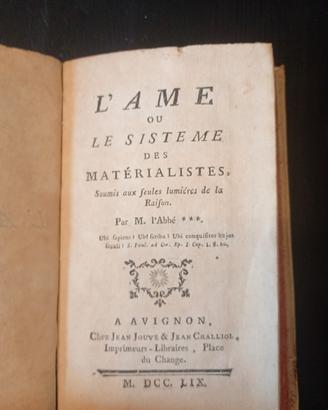 L'ame ou le sisteme des matérialistes 