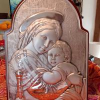 Madonna con bambino in argento