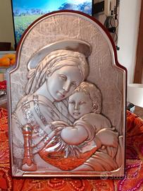 Madonna con bambino in argento