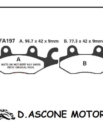 PASTIGLIE SFAC KYMCO DINK ANT. 50/125/150/200