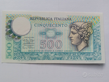 500 lire mercurio cartamoneta fior di stampa 1974