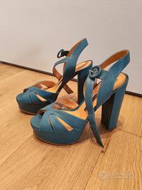 Sandali Chiarini Bologna in pelle turchese 