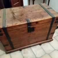 Baule legno antiquariato vintage arte povera
