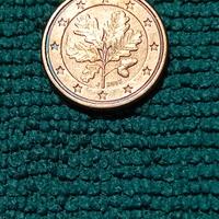 1 centesimo con rami di quercia e ghiande