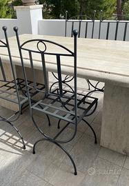 SEDIA IN FERRO BATTUTO FORGIATA A MANO ARTIGIANALE