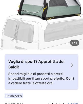 tenda tetto Van DechatlonCERCO