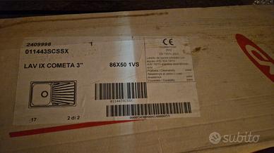 NUOVO Lavandino COMETA INOX da incasso 