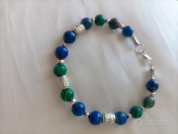 bracciale unisex lapislazzuli e malachite