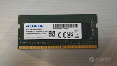 RAM ADATA 8GB DDR4 3200MHz SODIMM PC4-3200AA CL22