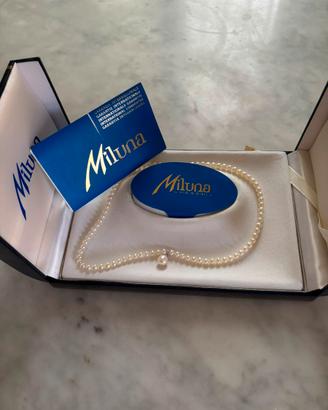 Collana Miluna in perle bianche 4,5-5 mm