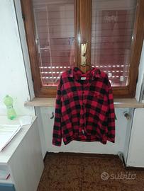 Camicia in flanella a quadri rosso/nero uomo XXL