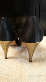 Scarpe Decolte nere e oro