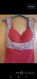 vestito corto  zirconi matrimonio cerimonia donna 