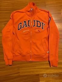 Felpa GAUDÌ uomo S rossa full zip 100% cotone