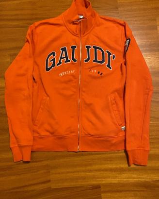 Felpa GAUDÌ uomo S rossa full zip 100% cotone