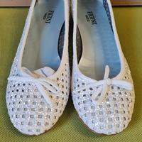 Ballerina traforata bianca lame