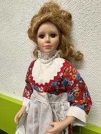 Bambola da collezione in ceramica anni ‘50 h40cm