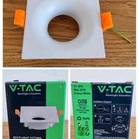 Portafaretto LED da incasso gu10 quadrato bianco