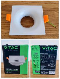 Portafaretto LED da incasso gu10 quadrato bianco