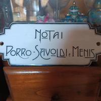 insegna in porcellana smaltata notaio