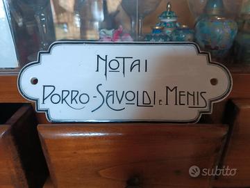 insegna in porcellana smaltata notaio