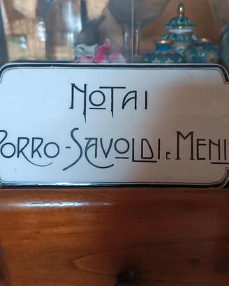 insegna in porcellana smaltata notaio