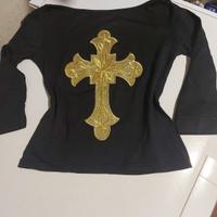 maglia Y2K gold cross 