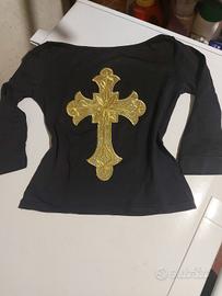 maglia Y2K gold cross 