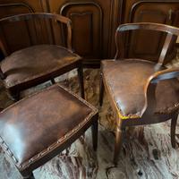 Sedie con poggiapiedi vintage