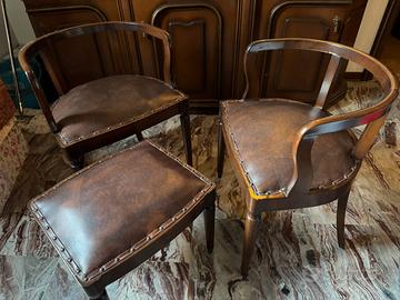 Sedie con poggiapiedi vintage
