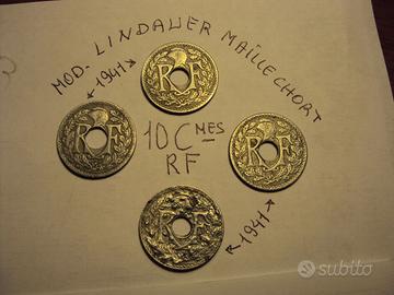 4 monete antiche, una con evidente difetto conio.