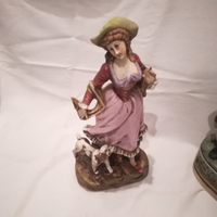 Lady con cane porcellana capodimonte