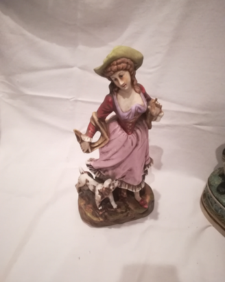 Lady con cane porcellana capodimonte