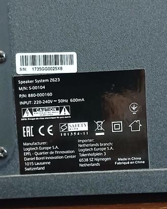 Coppia  casse Logitech z623