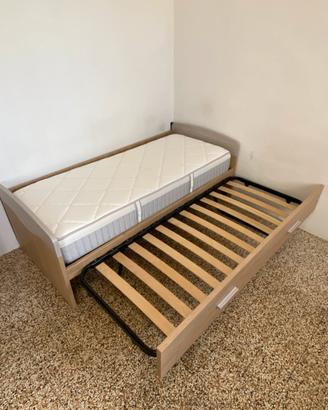Letto singolo con secondo letto estraibile