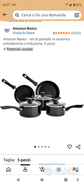 set di 5 pentole in ceramica a induzione