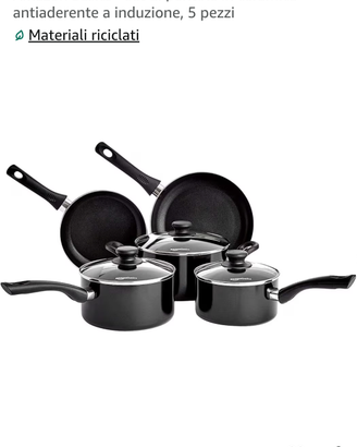 set di 5 pentole in ceramica a induzione