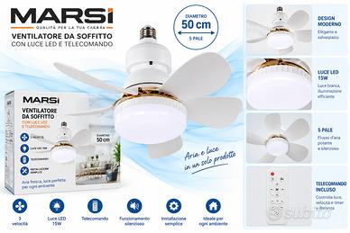 Ventilatore da Soffitto MARSI BUF01X con Luce LED